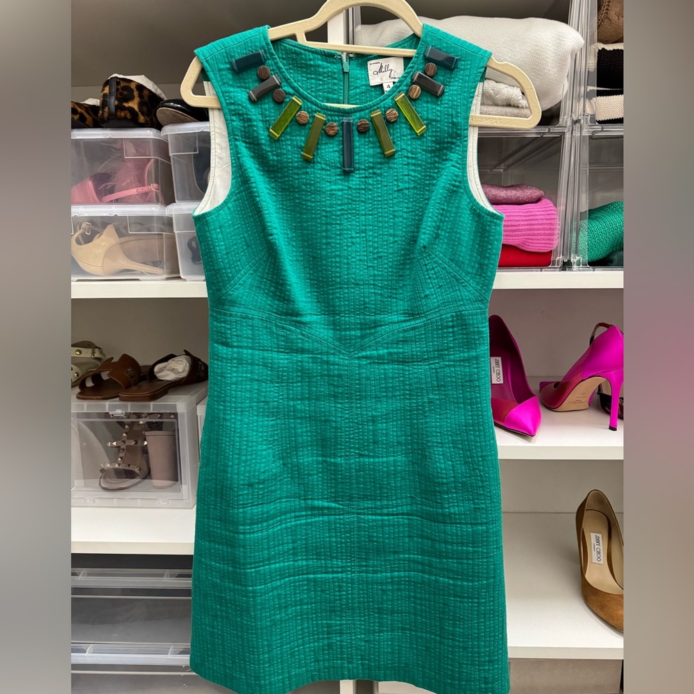 Milly Teal Textured Mini Dress